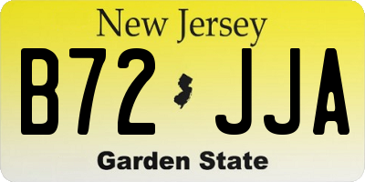 NJ license plate B72JJA