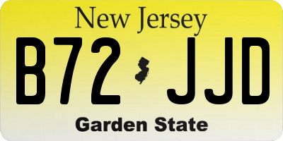 NJ license plate B72JJD