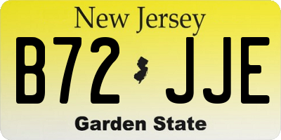 NJ license plate B72JJE