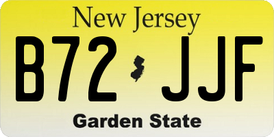 NJ license plate B72JJF