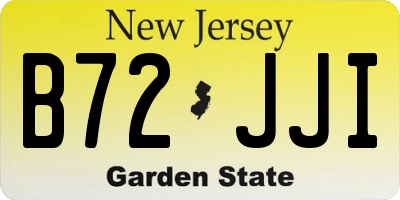 NJ license plate B72JJI