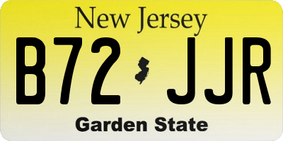 NJ license plate B72JJR