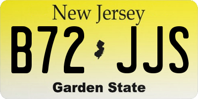 NJ license plate B72JJS