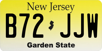 NJ license plate B72JJW