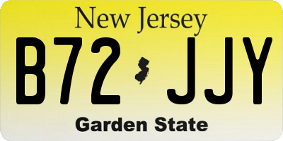NJ license plate B72JJY