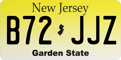 NJ license plate B72JJZ