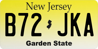 NJ license plate B72JKA