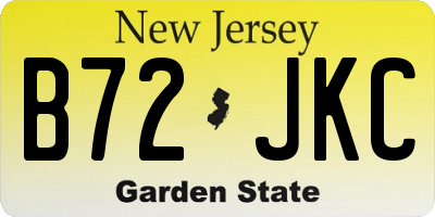 NJ license plate B72JKC