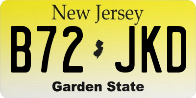 NJ license plate B72JKD