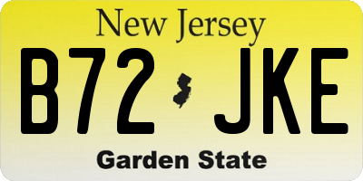 NJ license plate B72JKE