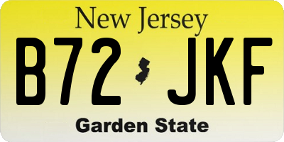 NJ license plate B72JKF