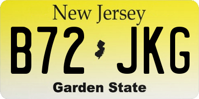NJ license plate B72JKG