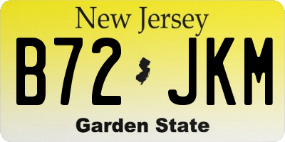 NJ license plate B72JKM