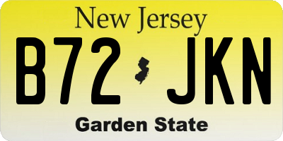 NJ license plate B72JKN