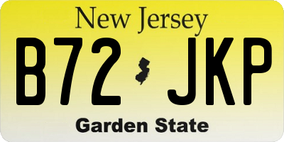 NJ license plate B72JKP