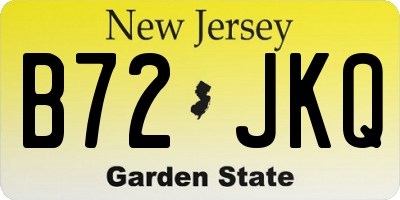 NJ license plate B72JKQ