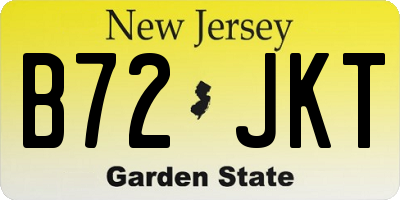 NJ license plate B72JKT