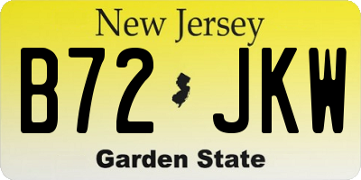 NJ license plate B72JKW