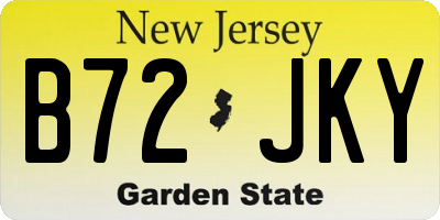 NJ license plate B72JKY