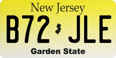 NJ license plate B72JLE