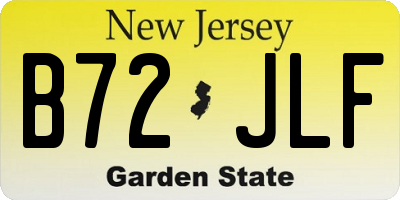 NJ license plate B72JLF