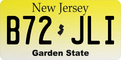 NJ license plate B72JLI