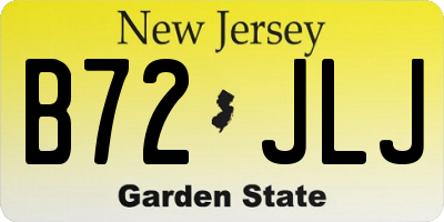 NJ license plate B72JLJ