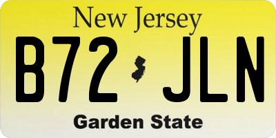 NJ license plate B72JLN