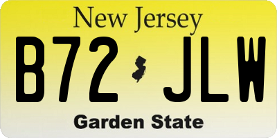NJ license plate B72JLW