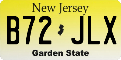 NJ license plate B72JLX