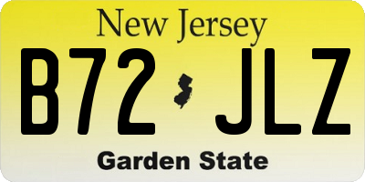 NJ license plate B72JLZ