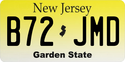 NJ license plate B72JMD