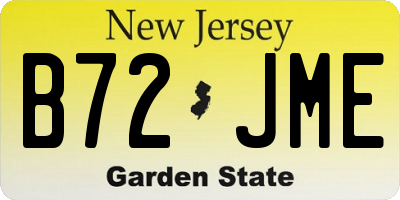NJ license plate B72JME