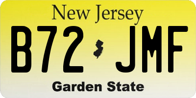 NJ license plate B72JMF