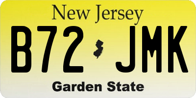 NJ license plate B72JMK