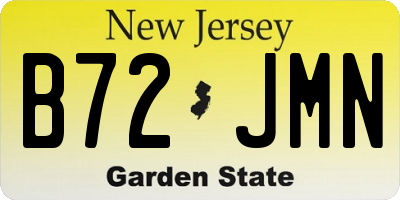 NJ license plate B72JMN