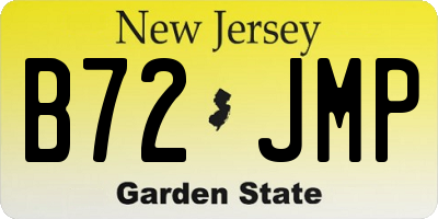 NJ license plate B72JMP
