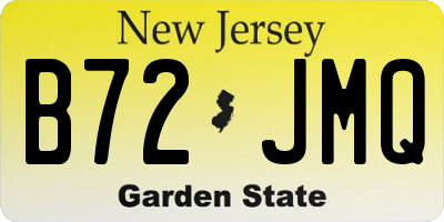 NJ license plate B72JMQ