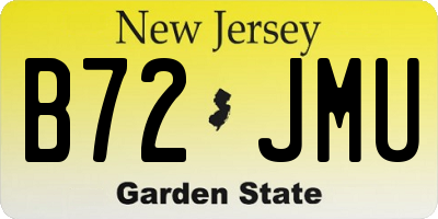 NJ license plate B72JMU