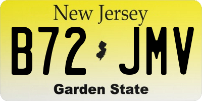 NJ license plate B72JMV