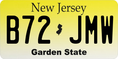 NJ license plate B72JMW