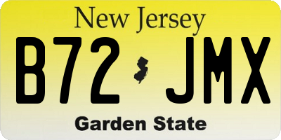 NJ license plate B72JMX