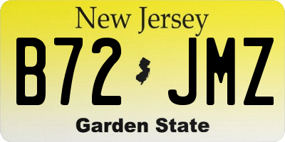NJ license plate B72JMZ
