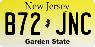 NJ license plate B72JNC