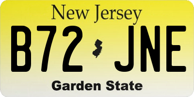 NJ license plate B72JNE