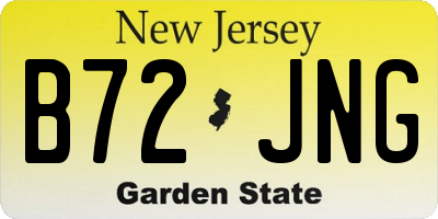 NJ license plate B72JNG