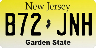 NJ license plate B72JNH