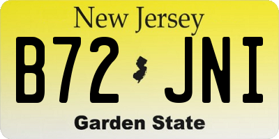NJ license plate B72JNI