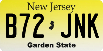 NJ license plate B72JNK