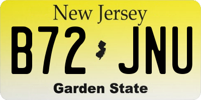 NJ license plate B72JNU